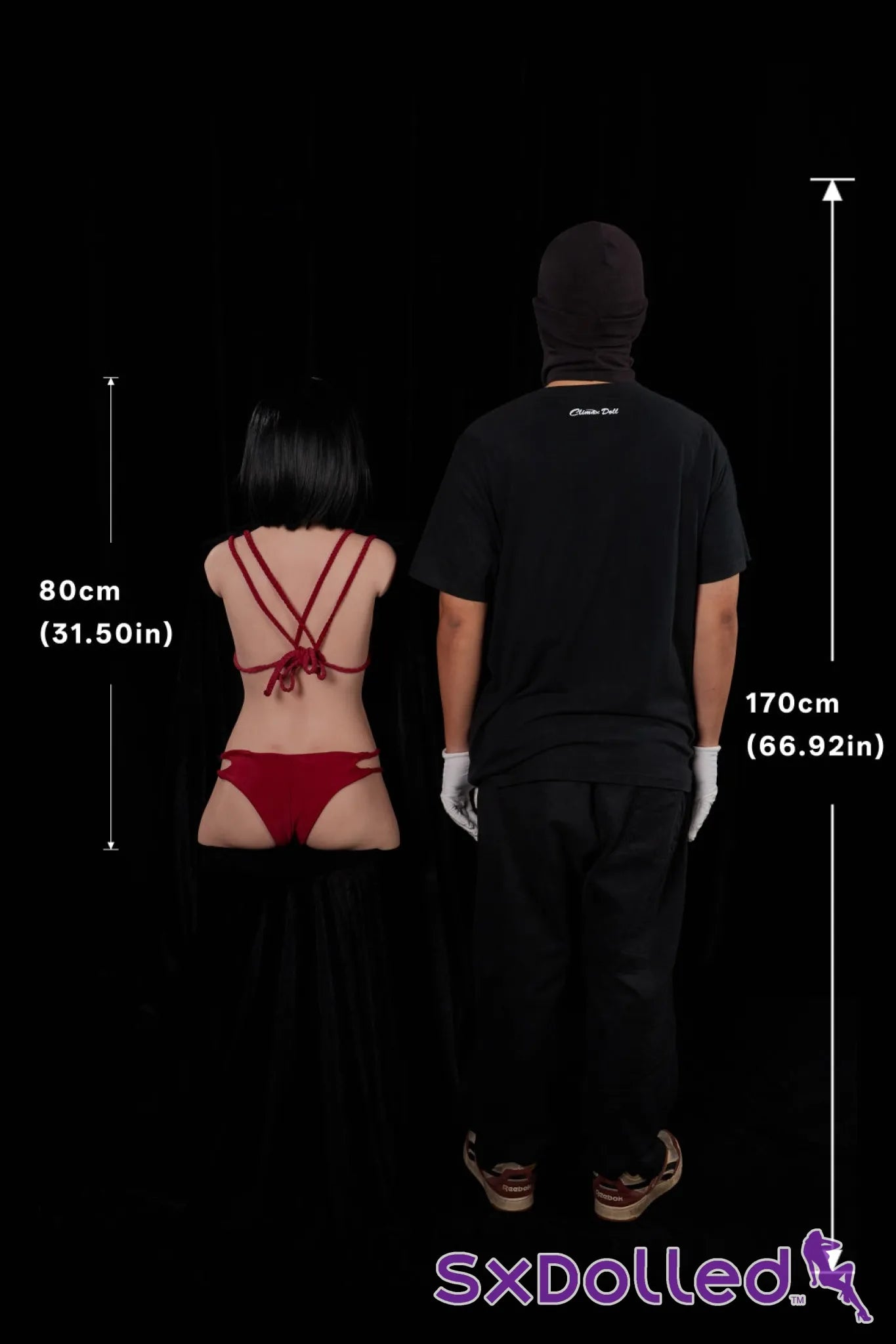 Miyoshi (A-Cup) (80cm) | European Sex Doll Torso | Climax Doll - A-Cup / 80cm / Black - Sex Torso