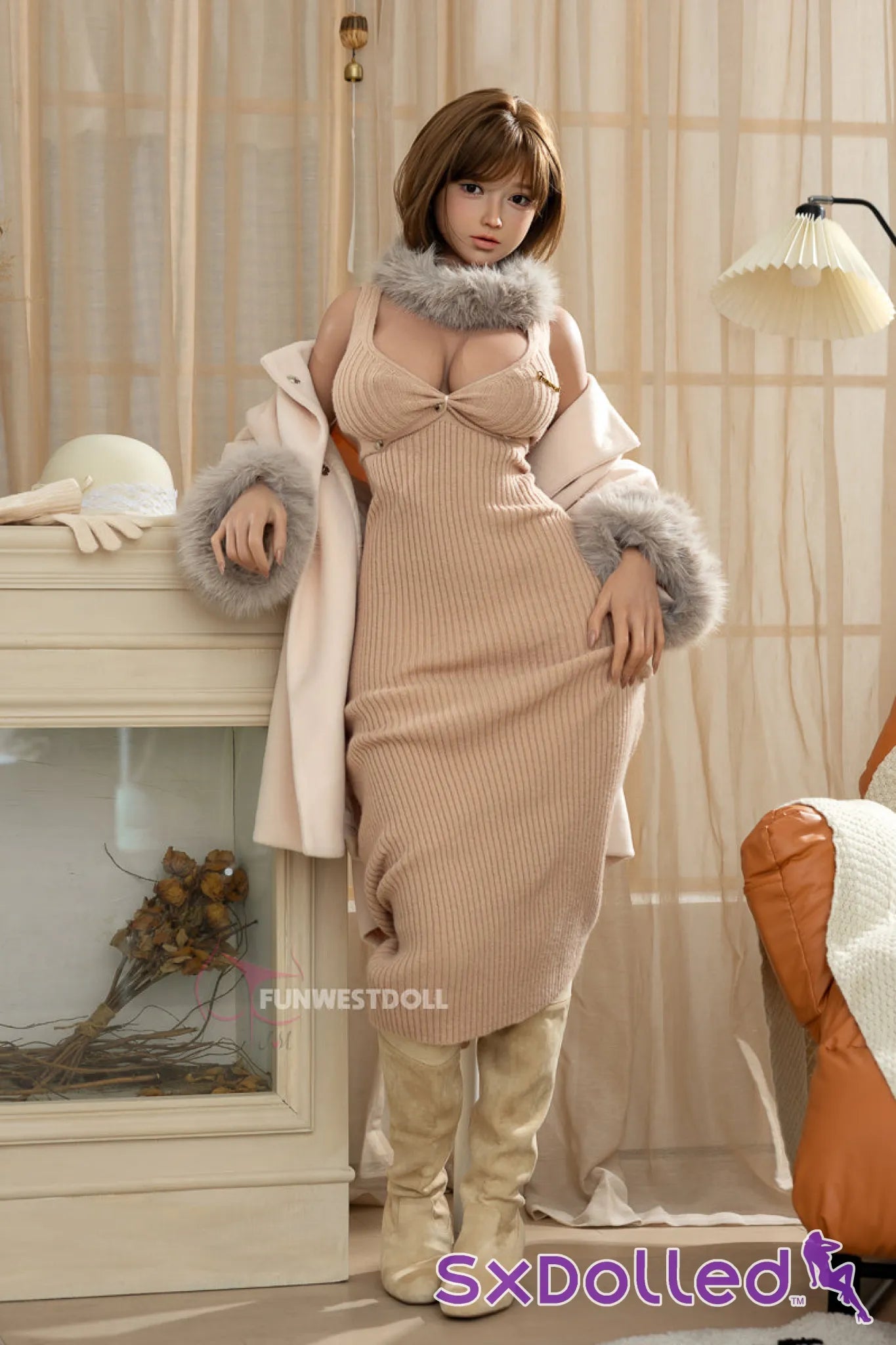 Amy D (G-Cup) (157cm) | Curvy Busty Thick Sex Doll | Funwest Doll G-Cup / 157cm / Brunette Sex Doll