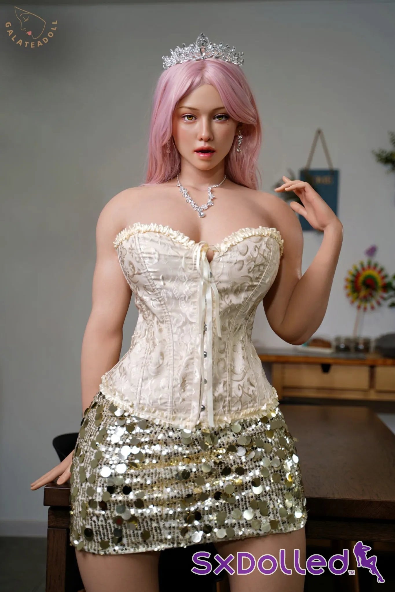 Calliope A (I-Cup) (166cm) | Thick Latina Princess Sex Doll | Galatea Doll - I-Cup / 166cm / Pink - Sex Doll