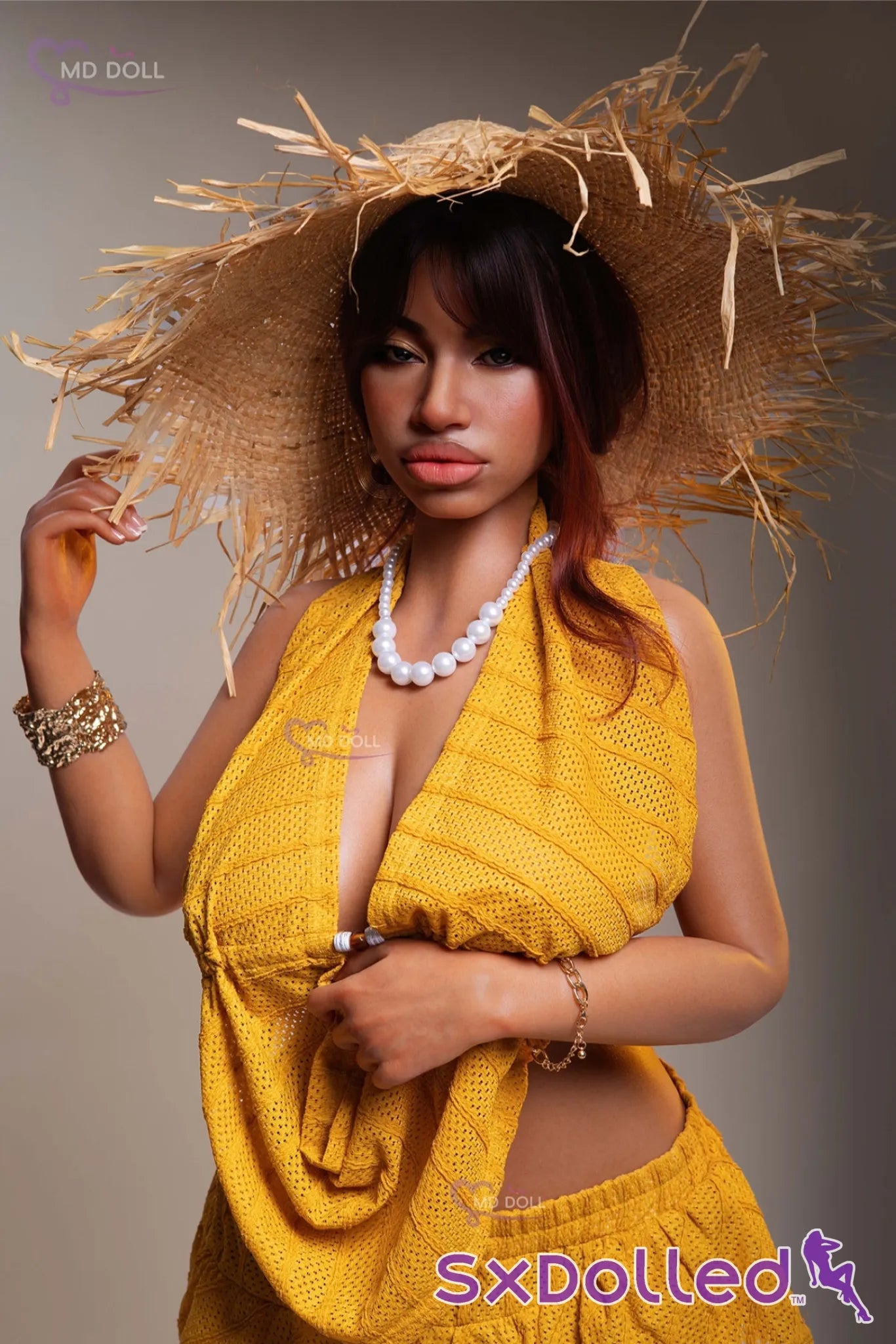 Luna B (H-Cup) (162cm) | Ebony Plump Curvaceous Sex Doll | MD Doll H-Cup / 162cm / Brunette Sex Doll