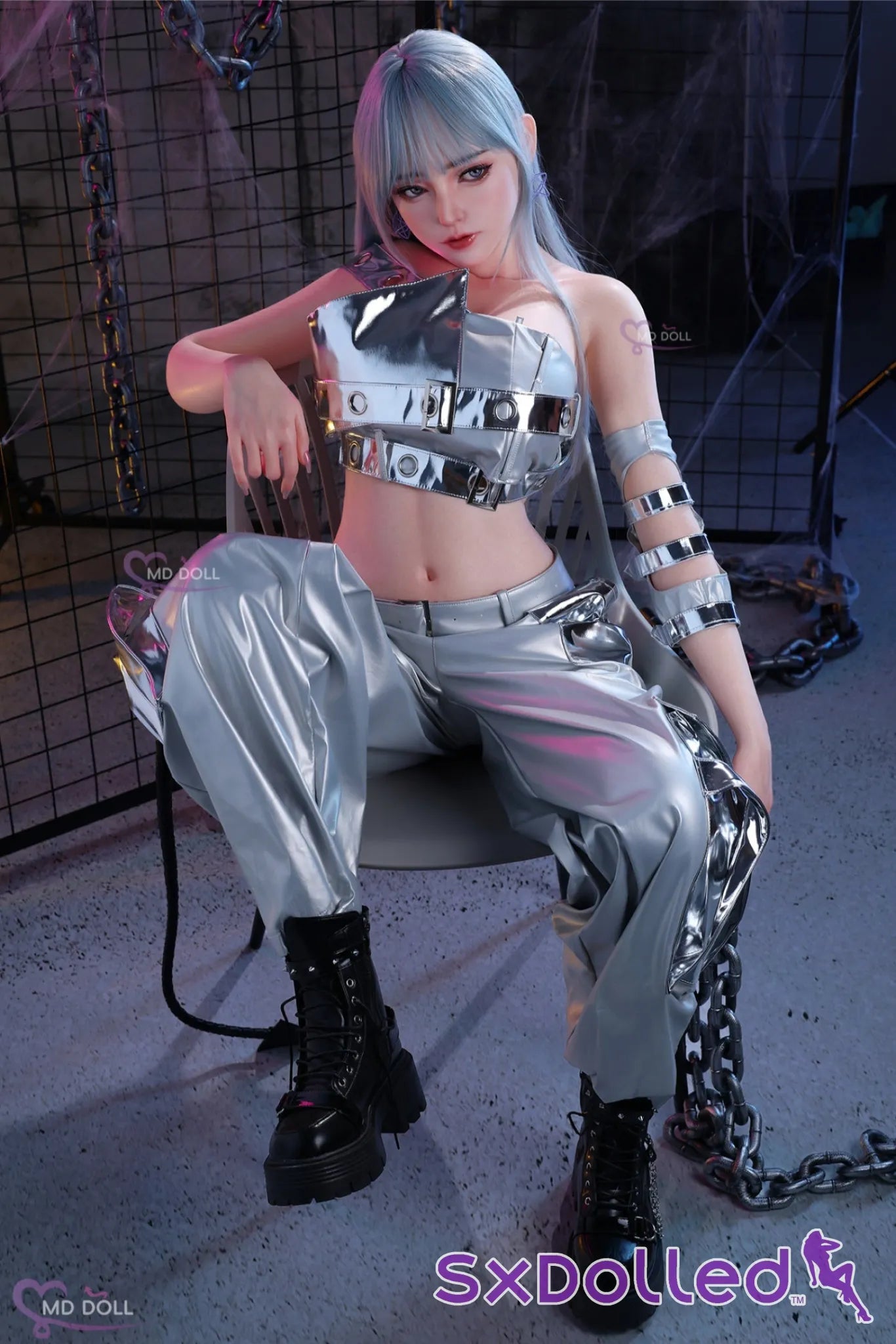 Nancy A (F-Cup) (166cm) | Silver Hair Futuristic Sex Doll | MD Doll F-Cup / 166cm / Silver Sex Doll