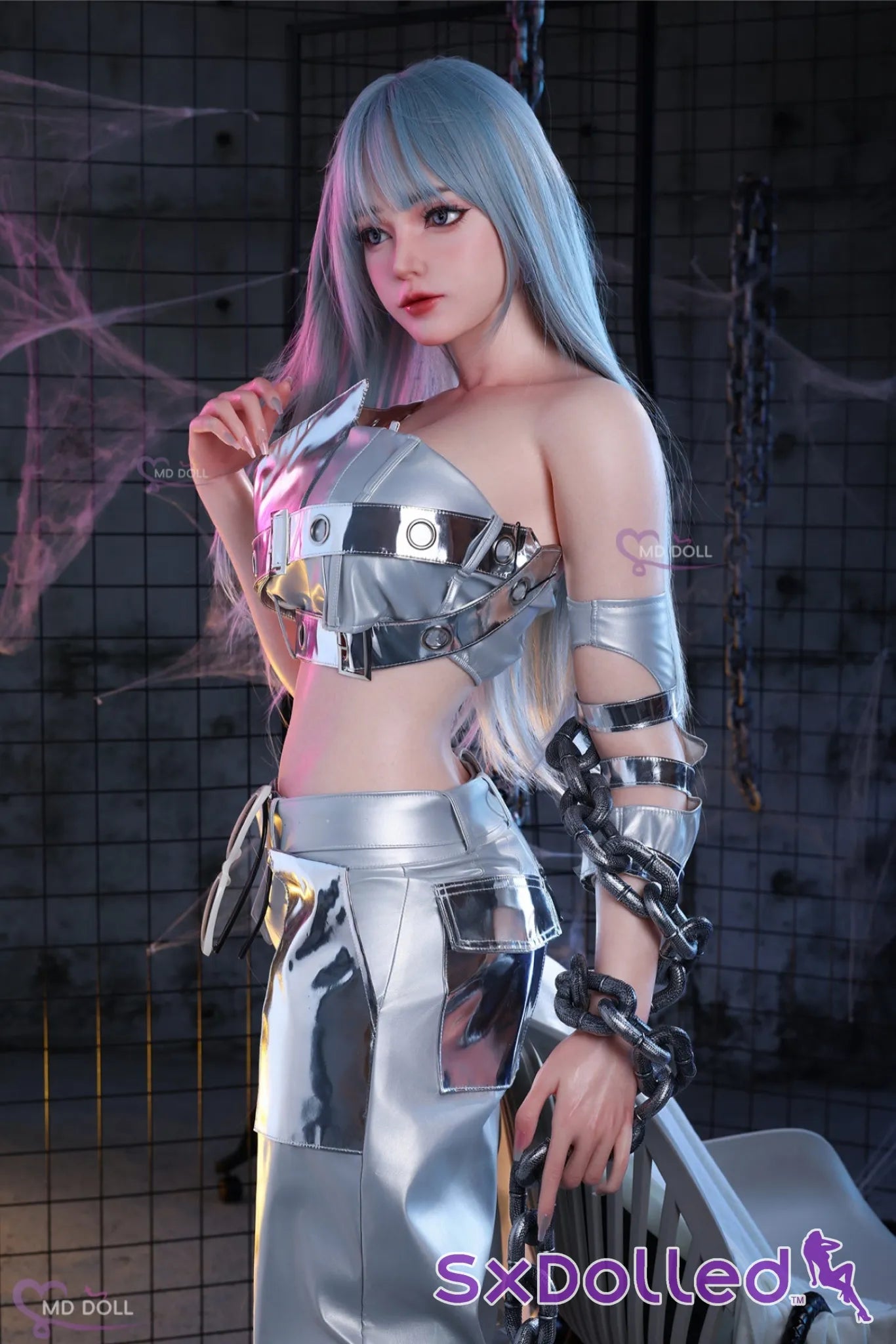 Nancy A (F-Cup) (166cm) | Silver Hair Futuristic Sex Doll | MD Doll F-Cup / 166cm / Silver Sex Doll