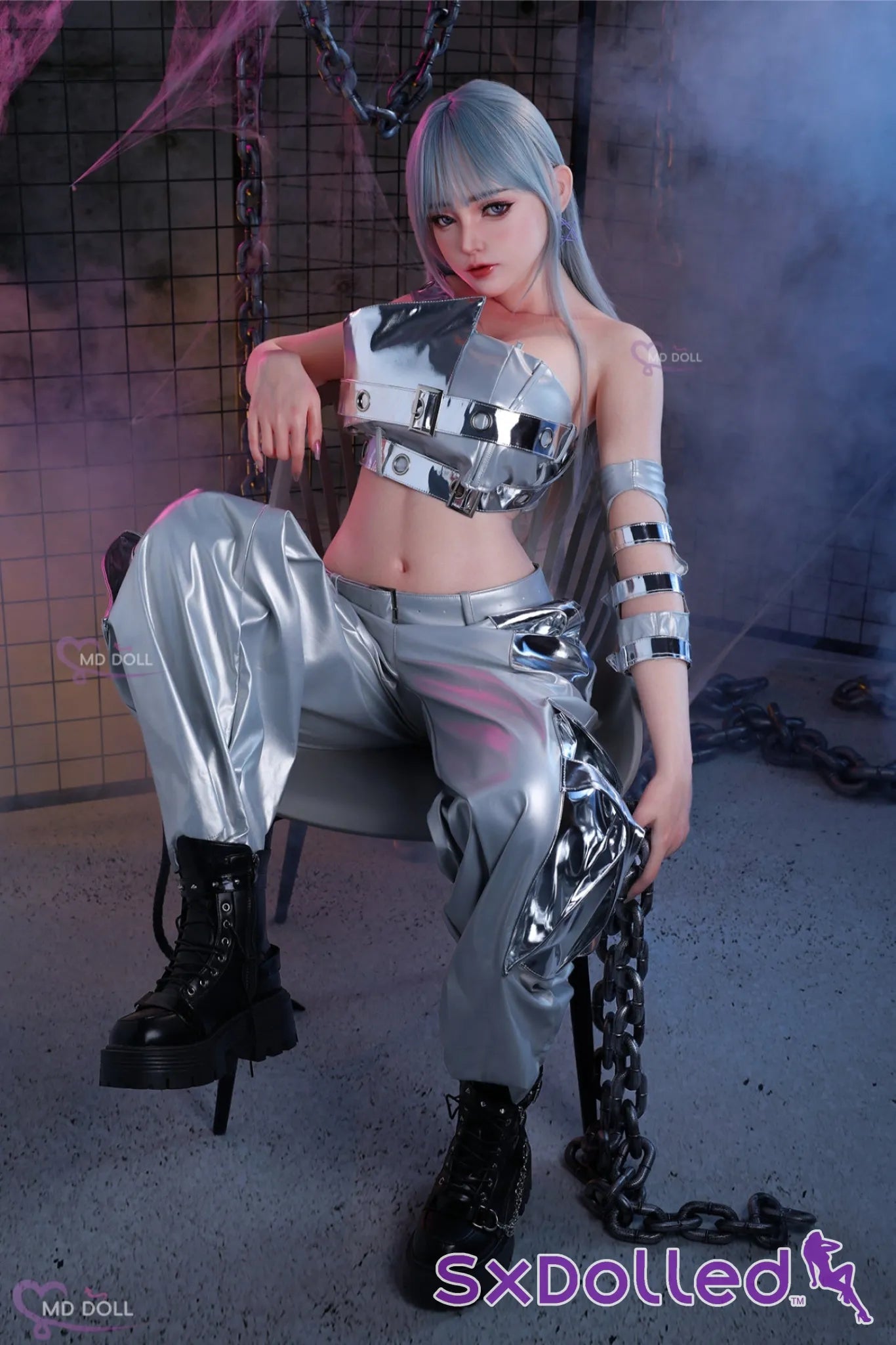 Nancy A (F-Cup) (166cm) | Silver Hair Futuristic Sex Doll | MD Doll F-Cup / 166cm / Silver Sex Doll