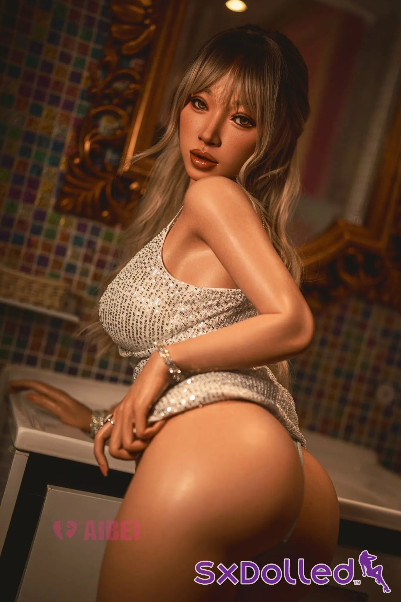 Roxy C (F-Cup) (150cm) | Freckled Ebony Sex Doll | Aibei Doll - F-Cup / 150cm / Ombre - Sex Doll