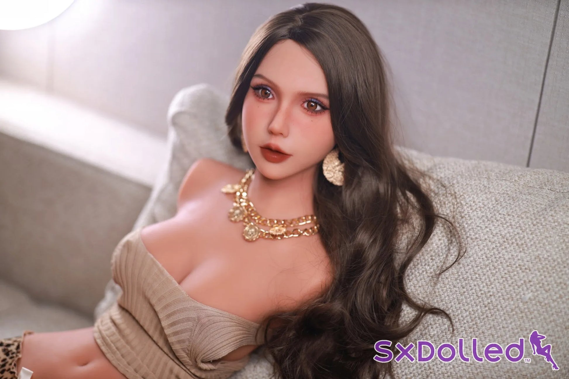 Senara (E-Cup) (93cm) | Latina Freckled Sex Doll Torso | Fire Doll E-Cup / 93cm / Brunette Sex Doll