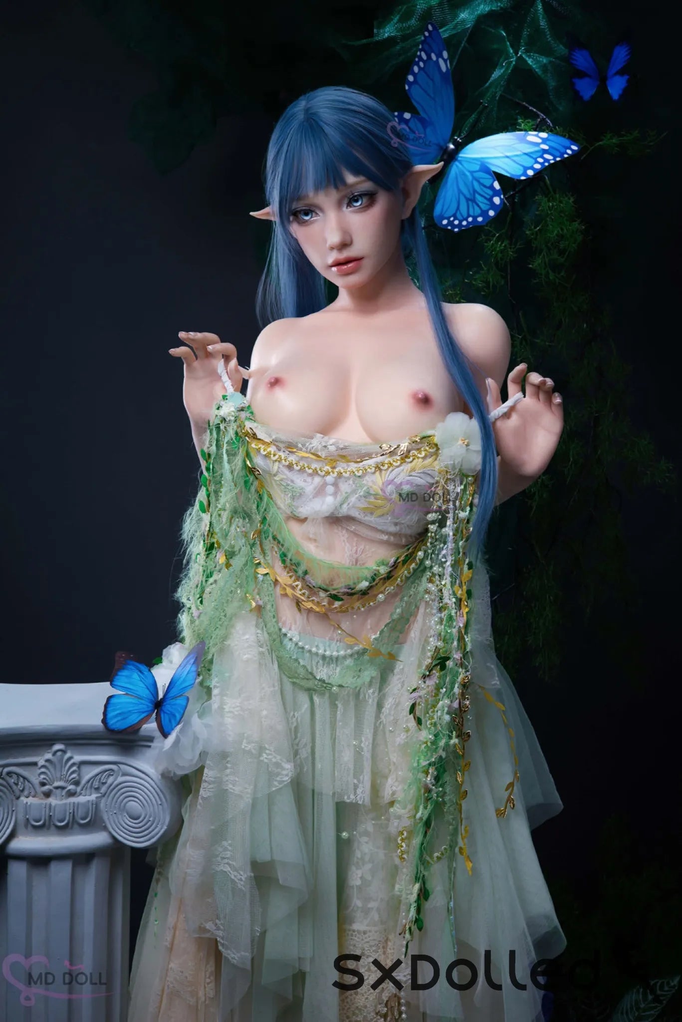 Sophiah A (G-Cup) (150cm) | Aqua Nature Elf Sex Doll | MD Doll G-Cup / 150cm / Blue Sex Doll