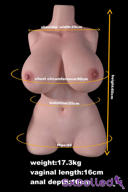 Yumiko (L-Cup) (80cm) | Big Breasts Sex Doll Torso | MD Doll - L-Cup / 80cm / Brunette - Sex Torso