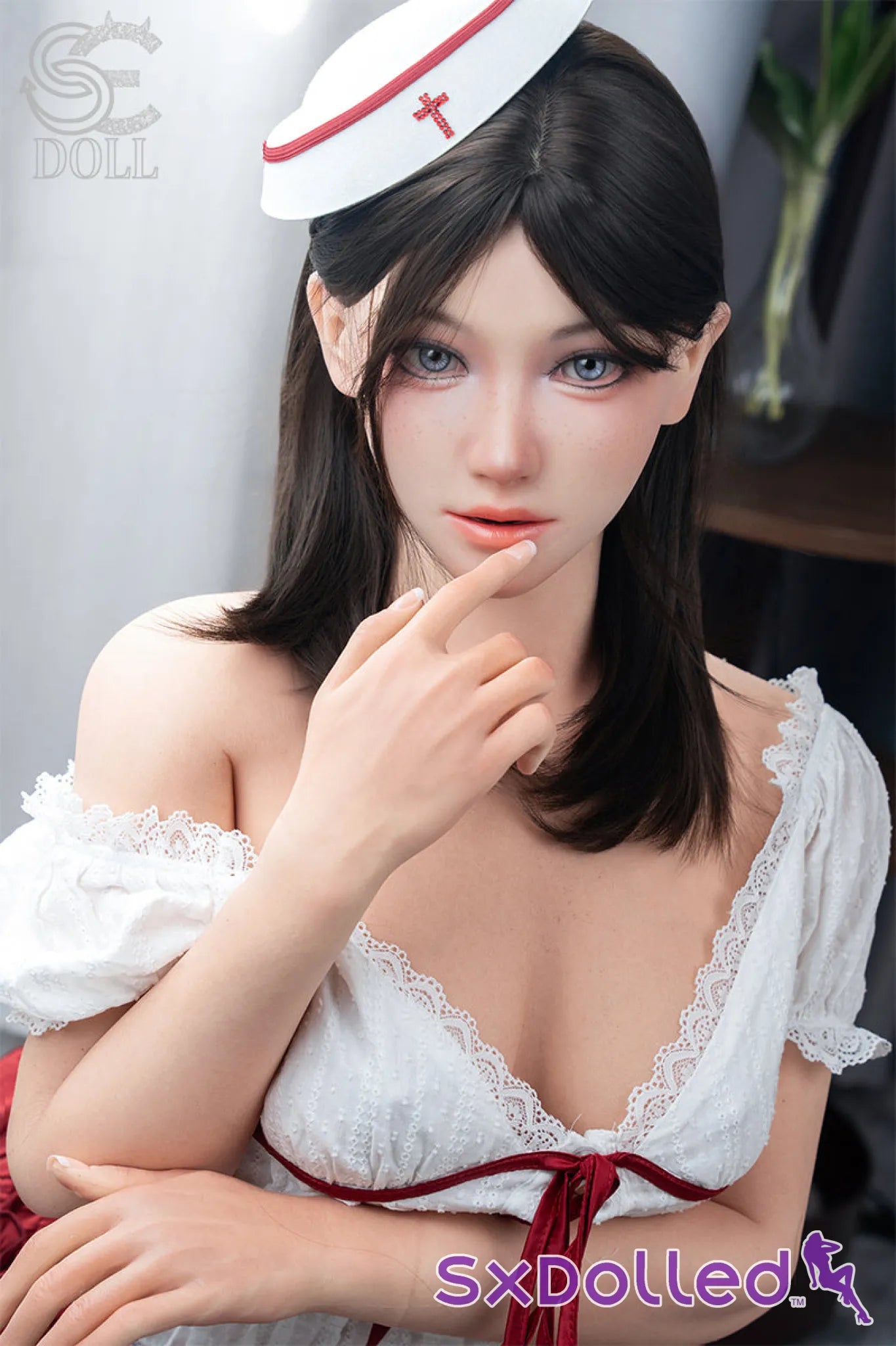 Yuuka.K (C-Cup) (163cm) | Freckled Nurse Cosplay Sex Doll | SE Doll C-Cup / 163cm / Black Sex Doll